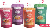 Sanabelle Freshe Mieze - Mixtray | 10 x 100g Mixpack | 4 lahodné druhy krmiva pro kočky k vyzkoušení | Mokré krmivo pro kočky v páře, stejně jako čerstvě uvařené
