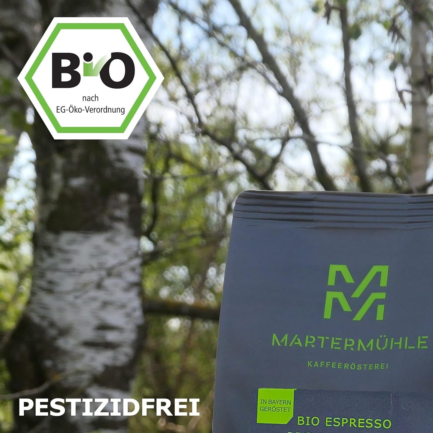 Martermühle Mexiko Bio Espressobohnen entkoffeiniert 1kg mittelkräftig I Arabica I Příchuť: Nugát, Zartbitterschokolade I Ganze Bio Espresso-Bohnen schonend geröstet, säurearm