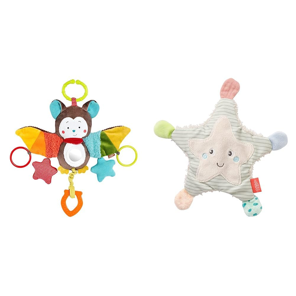 Fehn Chobotnice Activity Toy - dětská motorická hračka pro kočárky a světlé starty, oball, chrastící hračka s míčky na procházky, interaktivní hračka pro miminko Bebe Toys Naty Shop Zvířátka šustění Activity Pack Bat