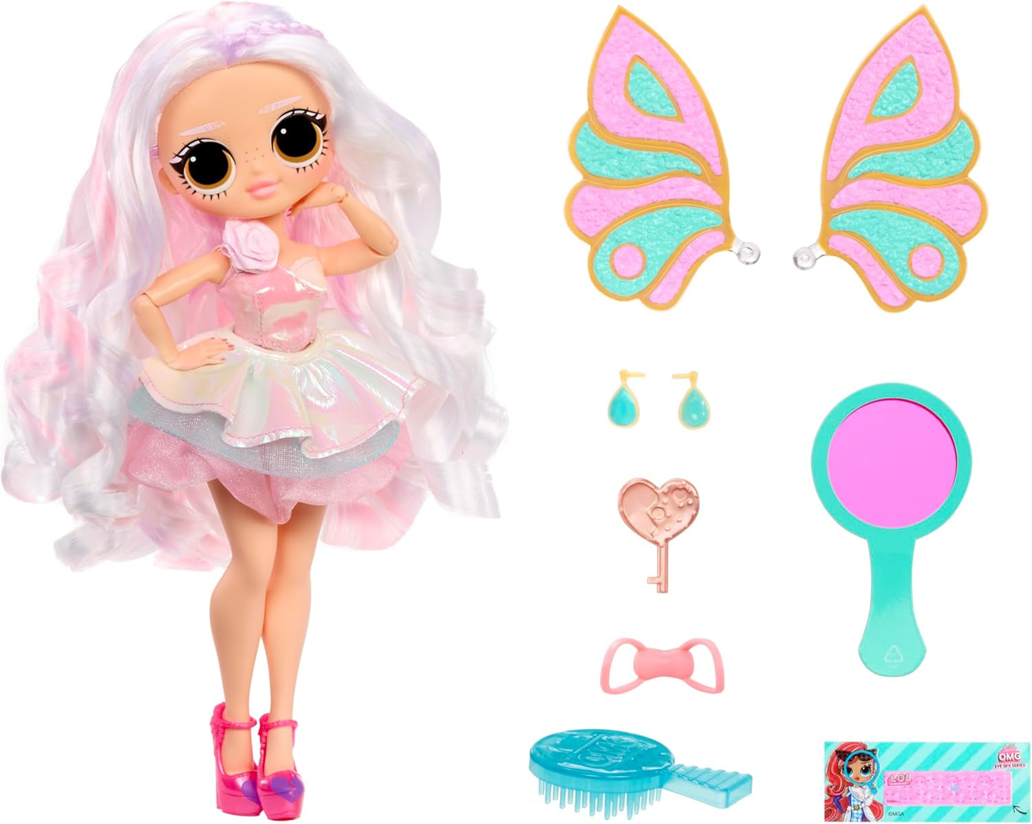 LOL Překvapení! OMG Eye Spy Series - Fairy - Obsahuje 1 panenku s oblečením a doplňky, řešení hádanek a objevování překvapení, 4 sběratelské panenky