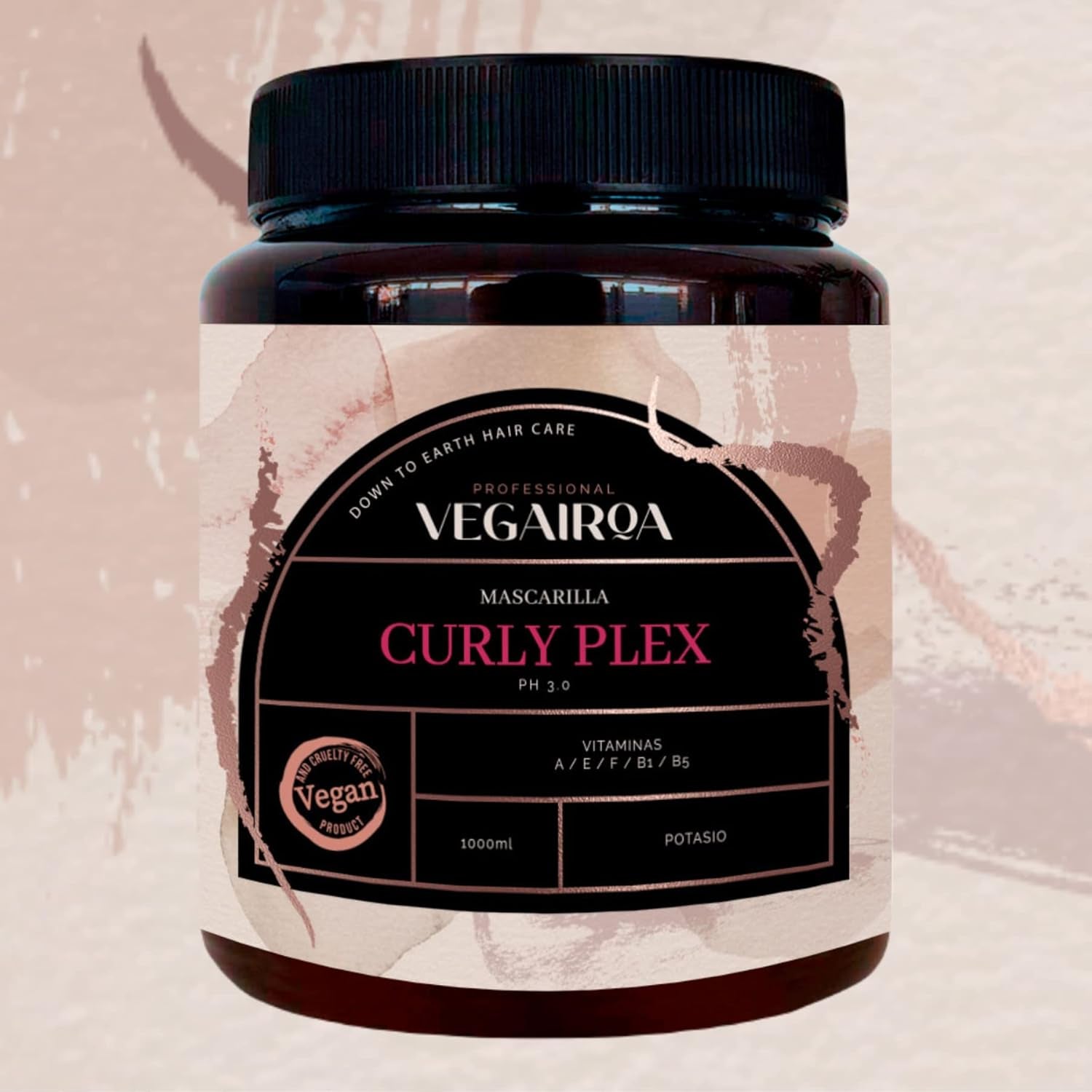 VEGAIROA - Curly Plex Mask - Maska pro definované kadeře bez krepatění - Hluboce hydratační péče - Pro kudrnaté nebo vlnité vlasy - Profesionální veganský kadeřnický produkt - 1000 ml Naty Shop Hair Mask