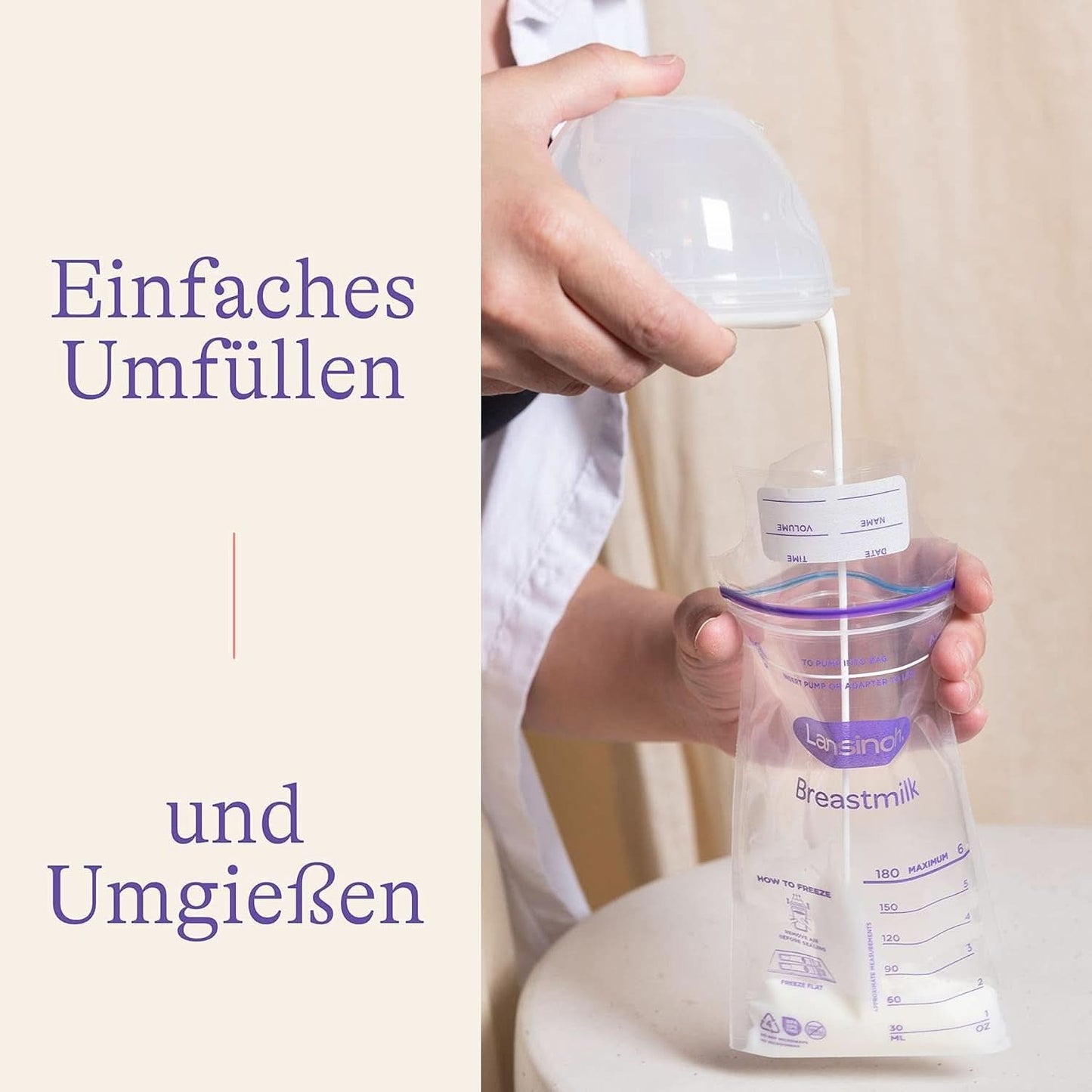 Lansinoh Muttermilchbeutel - 25 Stück - Zum Sicheren Aufbewahren Und Einfrieren Von Muttermilch - Hygienisch & Platzsparend Příslušenství Jídlo a kojení Bebe Naty Shop