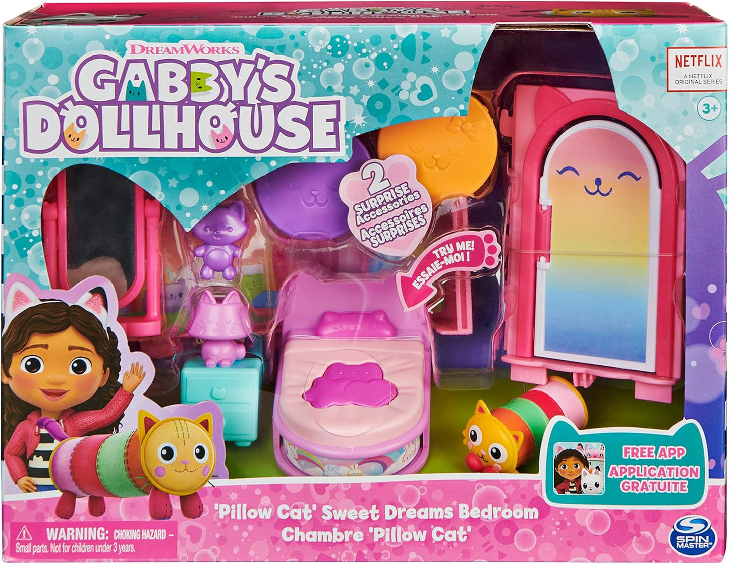 Pokoj Gabby Dollhouse Deluxe Room Groovy Music Room a Deluxe Room Sweet Dreams Fluffy Cat Ložnice