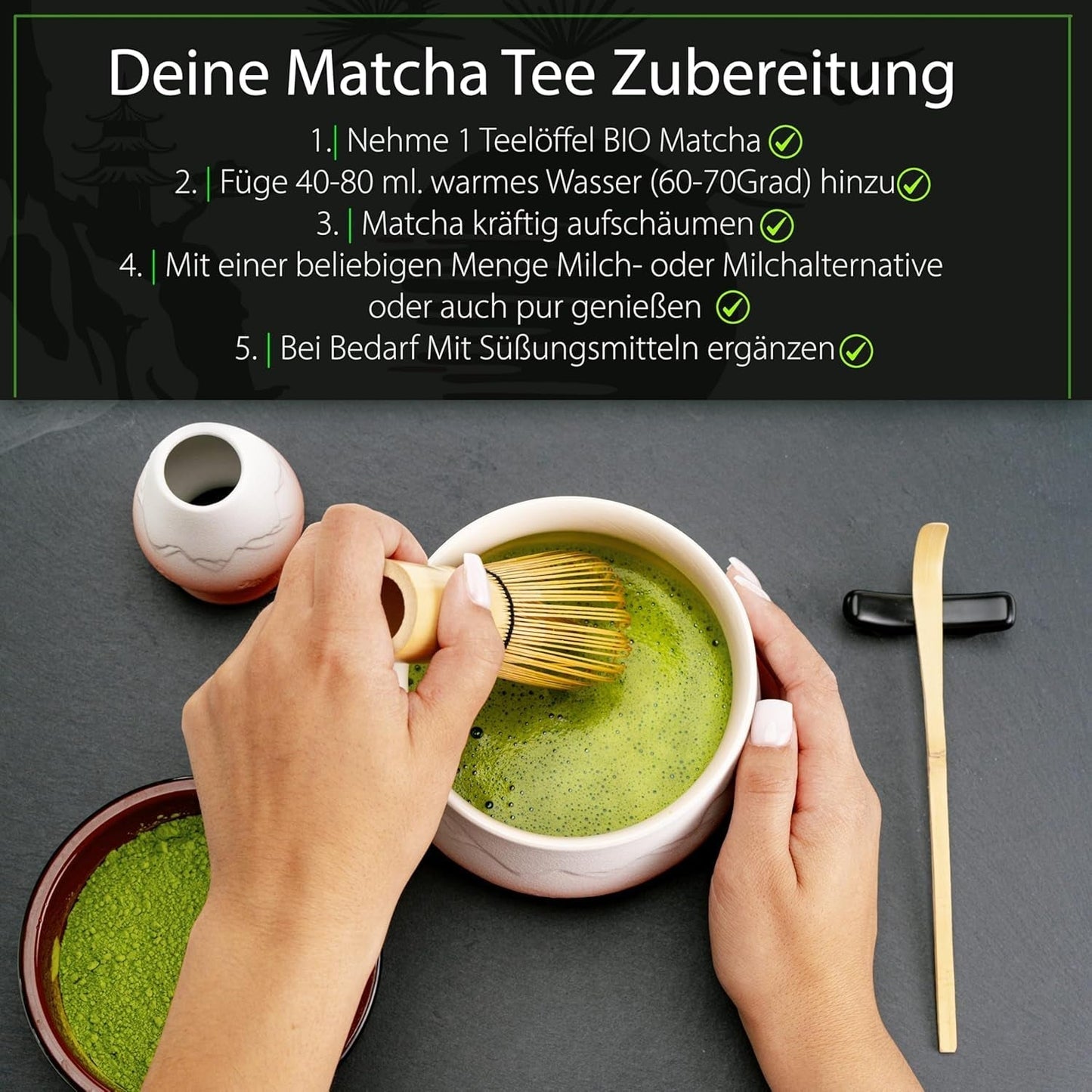 Ceremoniální Matcha BIO kvalita 100G zelený čaj 100% organický zelený čaj Matcha prášek