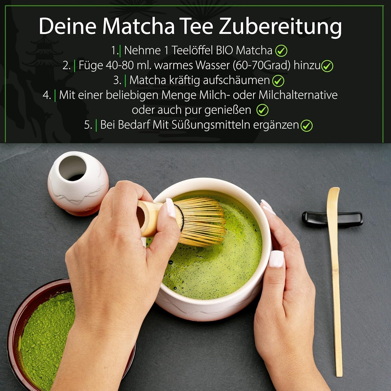 Ceremoniální Matcha BIO kvalita 100G zelený čaj 100% organický zelený čaj Matcha prášek