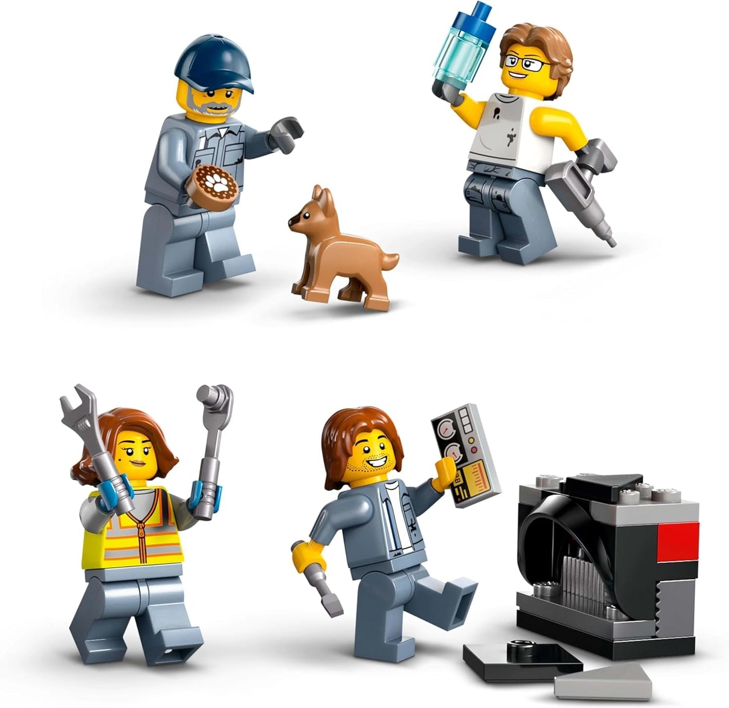LEGO City vrakoviště s auty - hračka s lisem na šrot a jeřábem, 2 autíčka, 4 fungující minifigurky a kancelářská budova - narozeninové dárky pro chlapce a dívky od 8 let 60472 Stavebnice Besuche den LEGO-Store