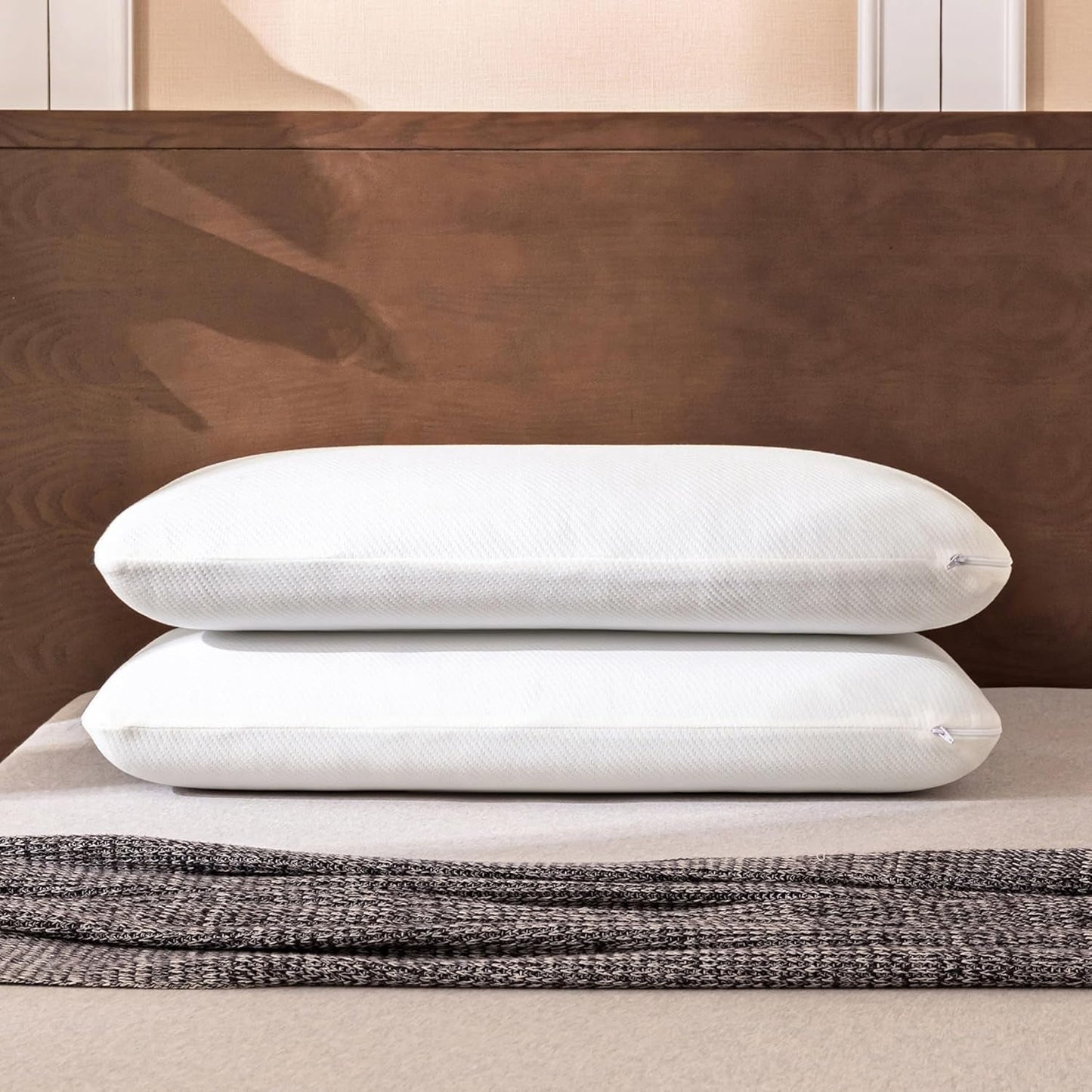 EGO HOME Polštář Paměťová pěna Měkký Ergonomický Polštář na Záda Spáč Polštář na podporu krku S prodyšným a pratelným potahem, Certifikace Oeko-Tex, Polštář na krk 75X35Cm Perne standard Naty Shop