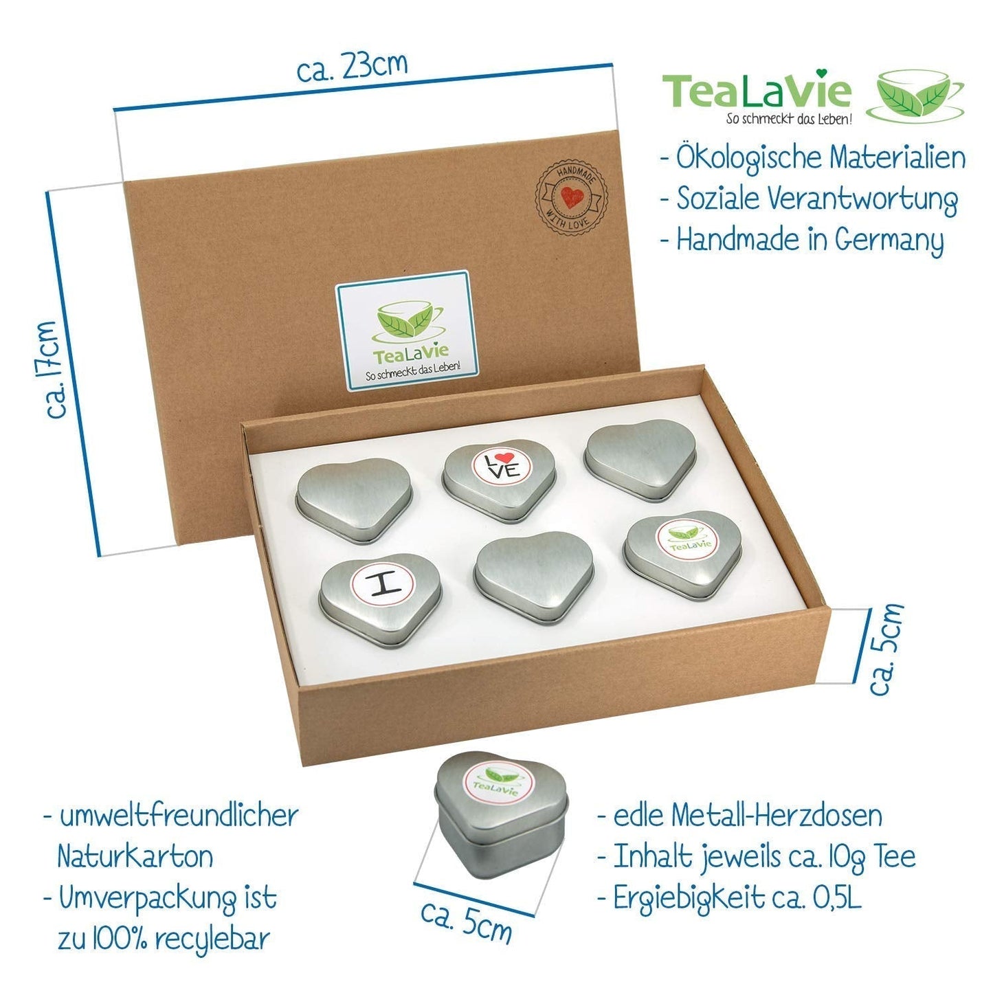 Tealavie Dárková sada 6 ovocných čajů (60 g) Vzorová sada Dárková krabička Děkuji Nápady na dárky pro kolegyně a kolegyně ke Dni matek 2024