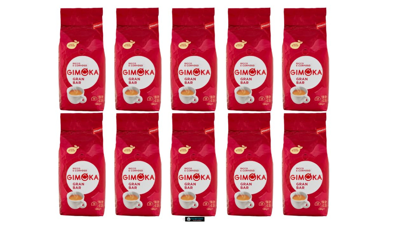 Gimoka Gran Bar Kávová zrna, bohatá a krémová, 1 kg, 10 balení, + klíčenka