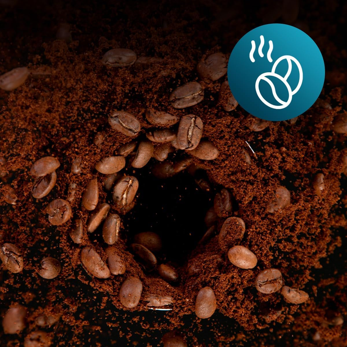 Překapávací kávovar Cecotec Coffee 66 Grind & Drop Essential. 1086 W, čepelový mlýnek, až 12 šálků, technologie Extreme Aroma, digitální, nerezová ocel, automatické vypínání.