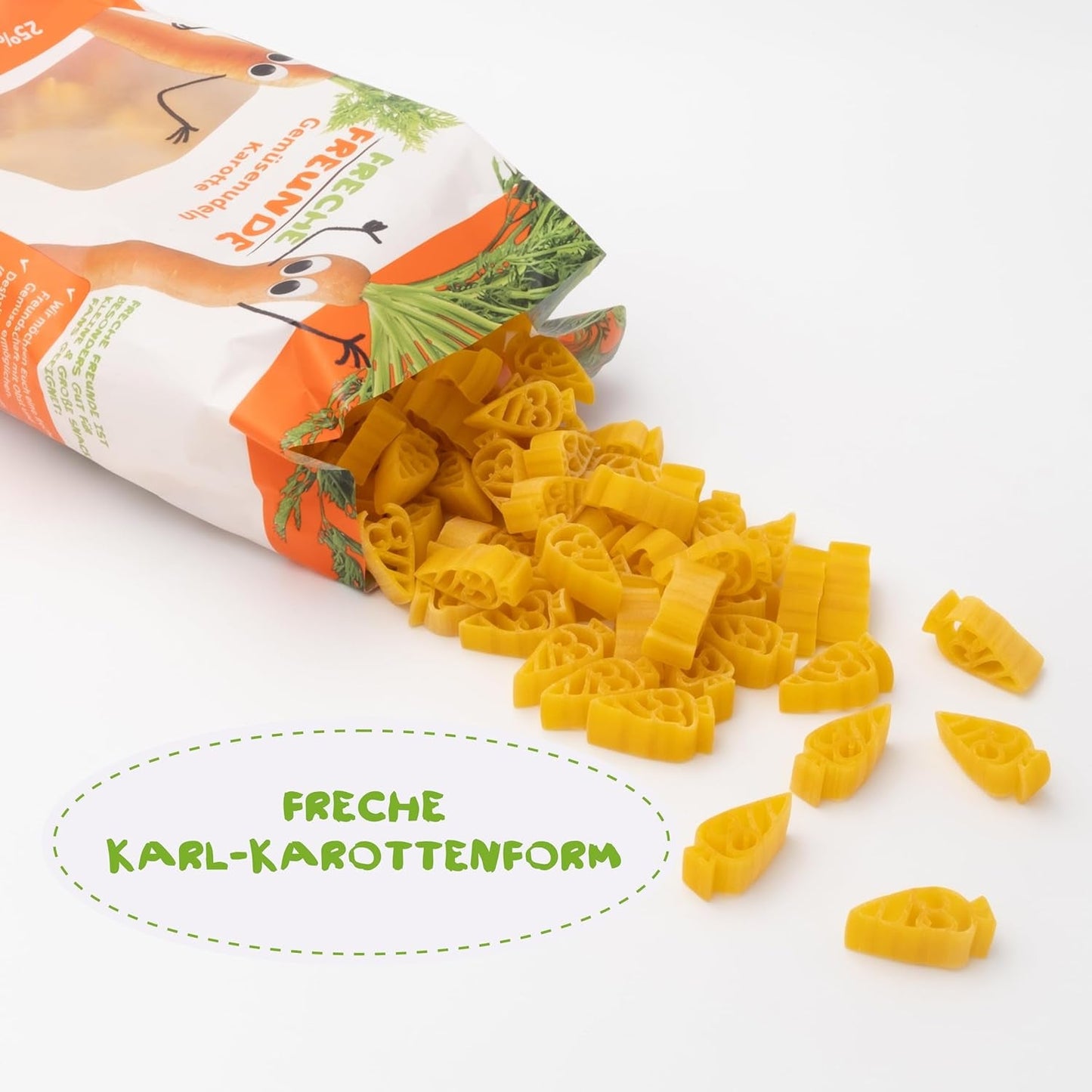 Freche Freunde Bio zeleninové nudle 'mrkev' 25% obsah zeleniny Vegan 6 balení (6 x 300 g)