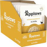 Applaws 100% přírodní mokré krmivo pro kočky, kuřecí prsa ve vývaru - balení 12 sáčků po 70 g