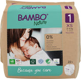 Dětské plenky Bambo Nature, velikost 1 (2-4 kg), 132 Count Moon Box | Prémiové plenky s vylepšenou ochranou proti protečení | Maximální pohodlí a svoboda pro novorozence | Dermatologicky testované plenky