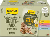 GimCat Near Nature Trial Mix 12 Pack - Bezobilné krmivo pro kočky od 7 měsíců s recepturou vhodnou pro daný druh a kořist - 12 sáčků (12 x 85 g)