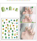JMEOWIO Süße Nagelsticker Für Kinder 14 Blatt Nail Art Sticker Selbtklebend Nagelaufkleber Regenbogen Blumen Frucht Dekoration Nageldesign Zubehör