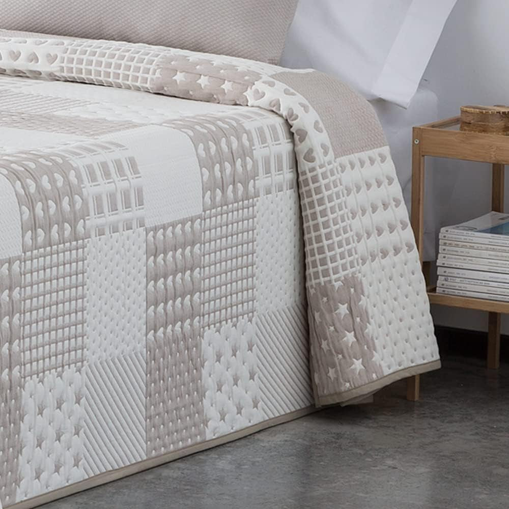VIALMAN Colcha Bouti Ligera Přehoz na postel Sofia 21, polyester bavlna, béžová, Cama 150: 250 X 270 cm Postele a přikrývky Besuche den VIALMAN-Store