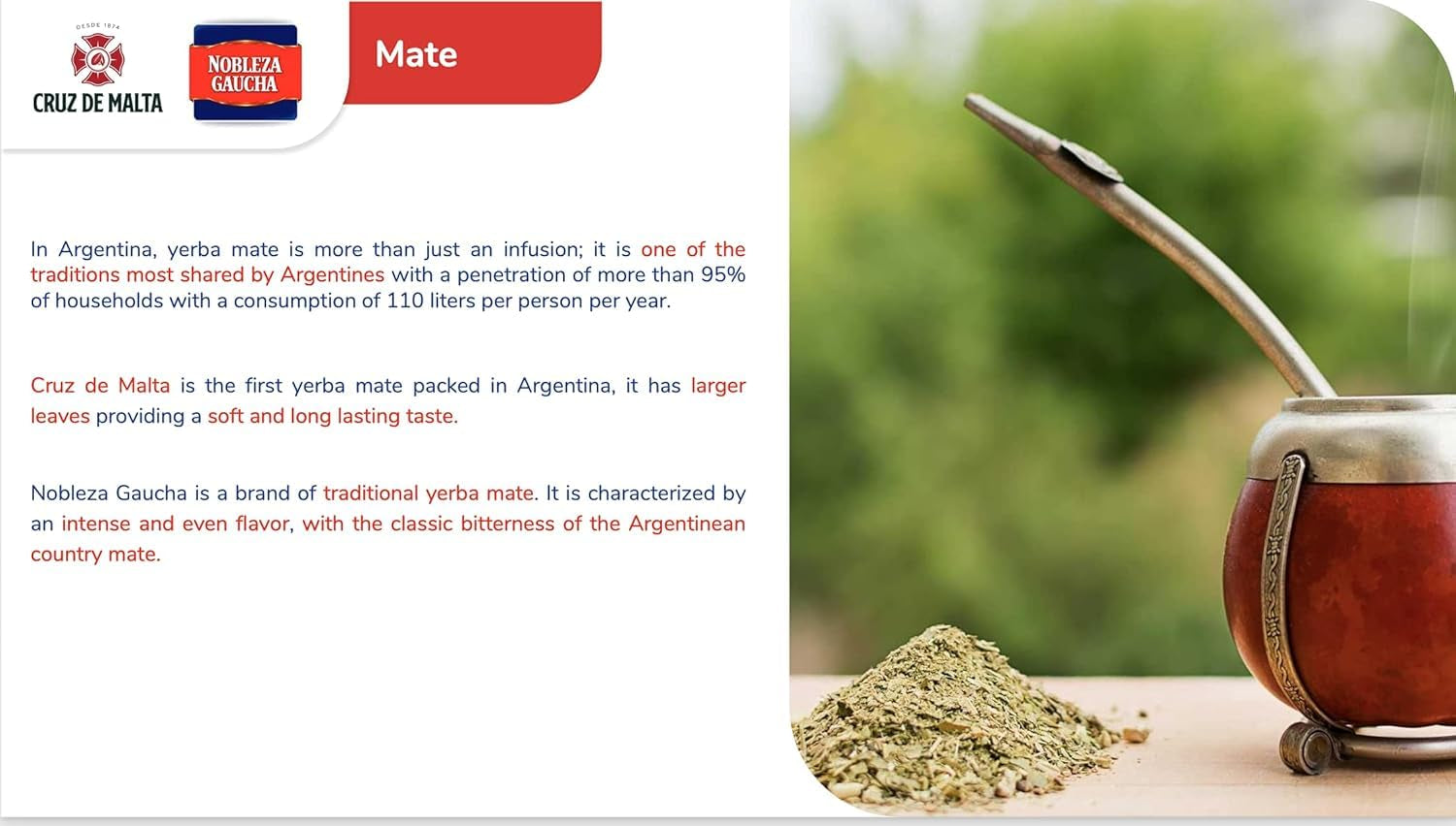 Argentinský čaj maté s kousky stonků, 1 kg.
