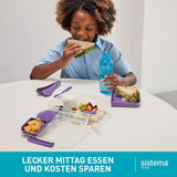 Systém obědových boxů Bento Box TO GO s přihrádkami | Box na oběd 1,25 l s nádobou na jogurt/ovoce | pro děti i dospělé l | Bez BPA Minty Teal [21685-8T], mátově zelená Naty Shop boxy na skladování potravin
