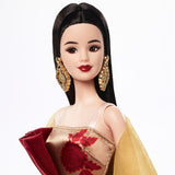 Panenka Barbie Signature Lunar New Year v červených šatech s hračkou kolekce Zlaté pivoňky JJX83