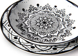 Sada talířů Excelsa Boheme Noir, 18dílná, Porcelán, Schwarz