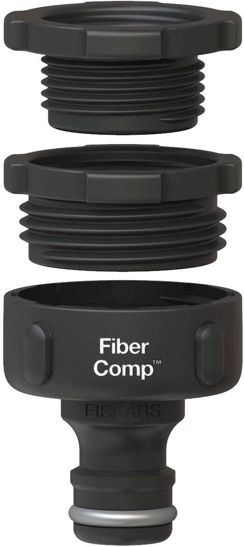 Fiskars Faucet Connector, pro faucety, Ø 21 mm (G 1/2"), FiberComp, univerzální velikost, 10 g, černá/oranžová, 1027053