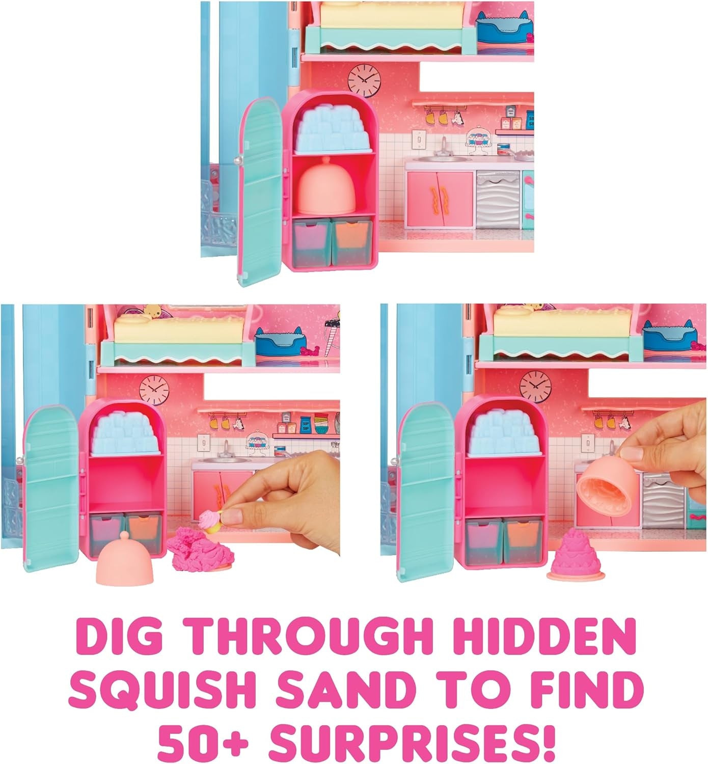 LOL Překvapení! Kouzelný dům se sběratelskou panenkou Squish Sand a Diva – Hrací sada se sběratelskou panenkou, Squish Sand, překvapeními a doplňky – ideální pro dívky od 4 let