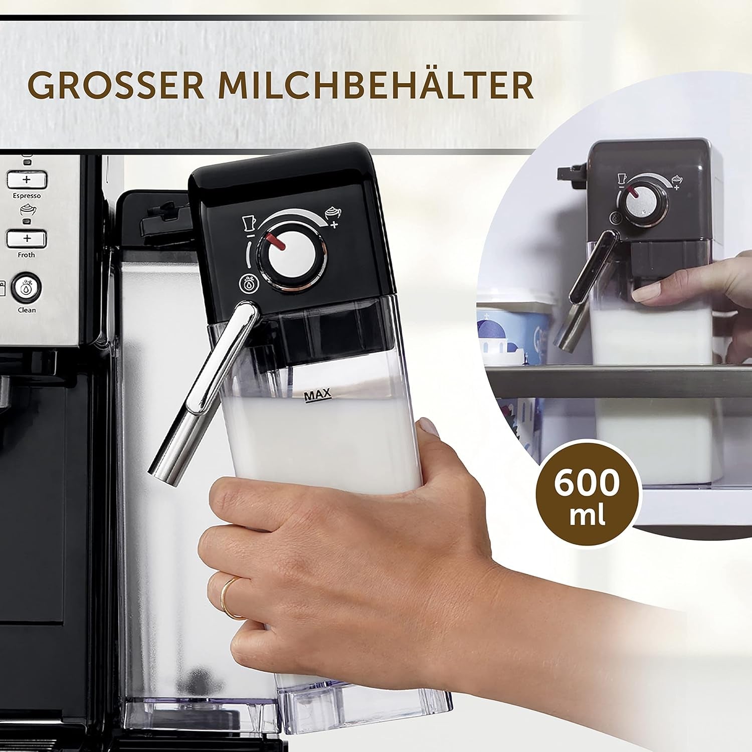 Espresso Breville Prima Latte II | Stroj na latte a cappuccino | Profesionální pumpa s 15 bary a napěňovačem mléka | Stříbro [VCF108X]