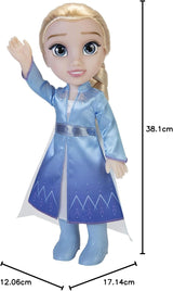 Cestovní panenka Disney Frozen 2 Elsa, 35cm panenka s šaty inspirovanými kultovním filmem, botami a dlouhými spletenými vlasy pro extra zábavu při hraní, pro dívky od 3 let