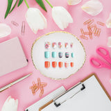 Maniküre Gemalt Palette Nail Art Palette Kunstharz Nagelkunst Nail Art Make-up Paletten Nagelmalerei Display Fach Kosmetik Mischwerkzeuge (Weiß)