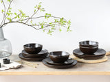 CreaTable, 21249, Natura Organic RUSTY Series, 12dílná sada nádobí pro 4, Sada porcelánových talířů, Vhodné do myčky a mikrovlnné trouby, Vyrobeno v Evropě