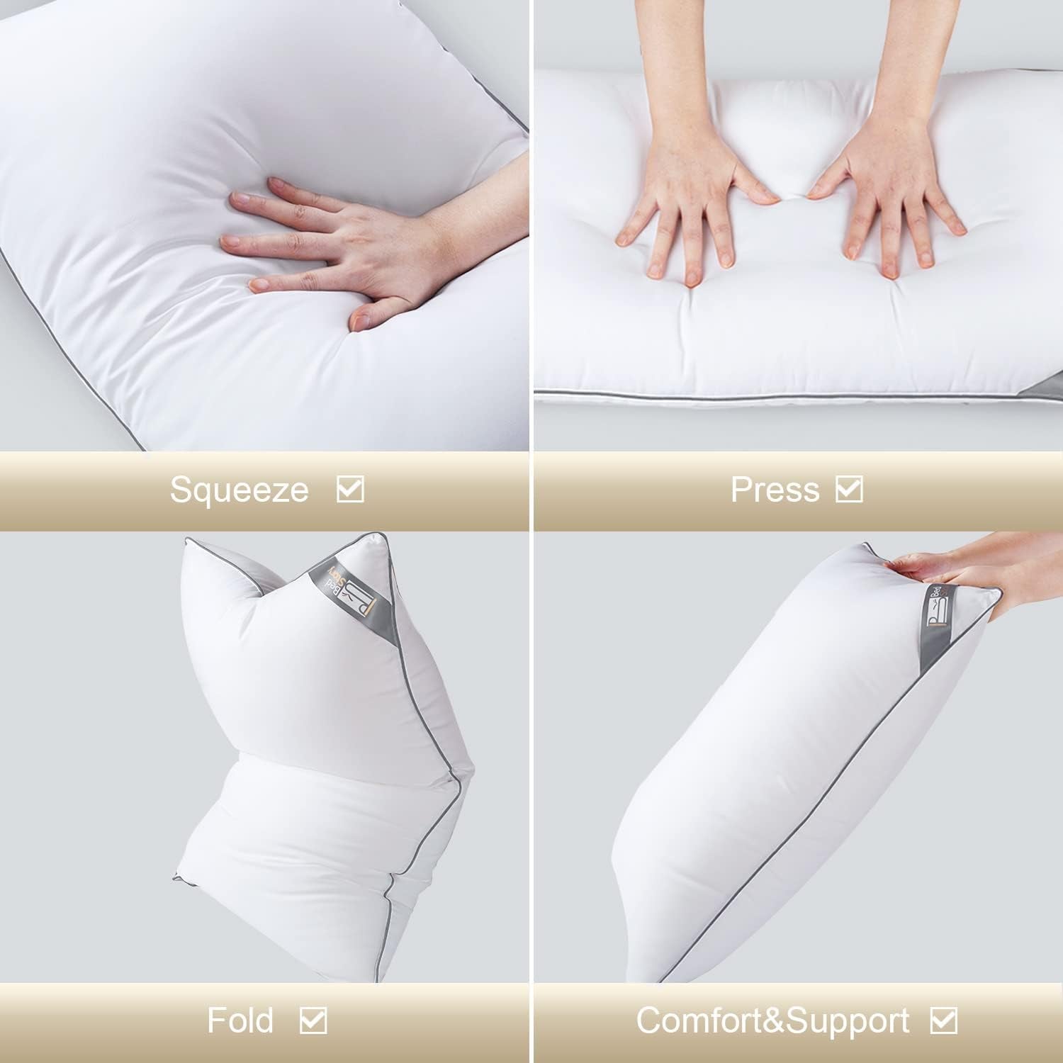 Polštář Bedstory, 2-balení, hotelová kvalita, alternativní, podpůrný, hypoalergenní polštář na spaní pro žaludek, záda a postranní spací polštáře Naty Shop Standardní polštáře