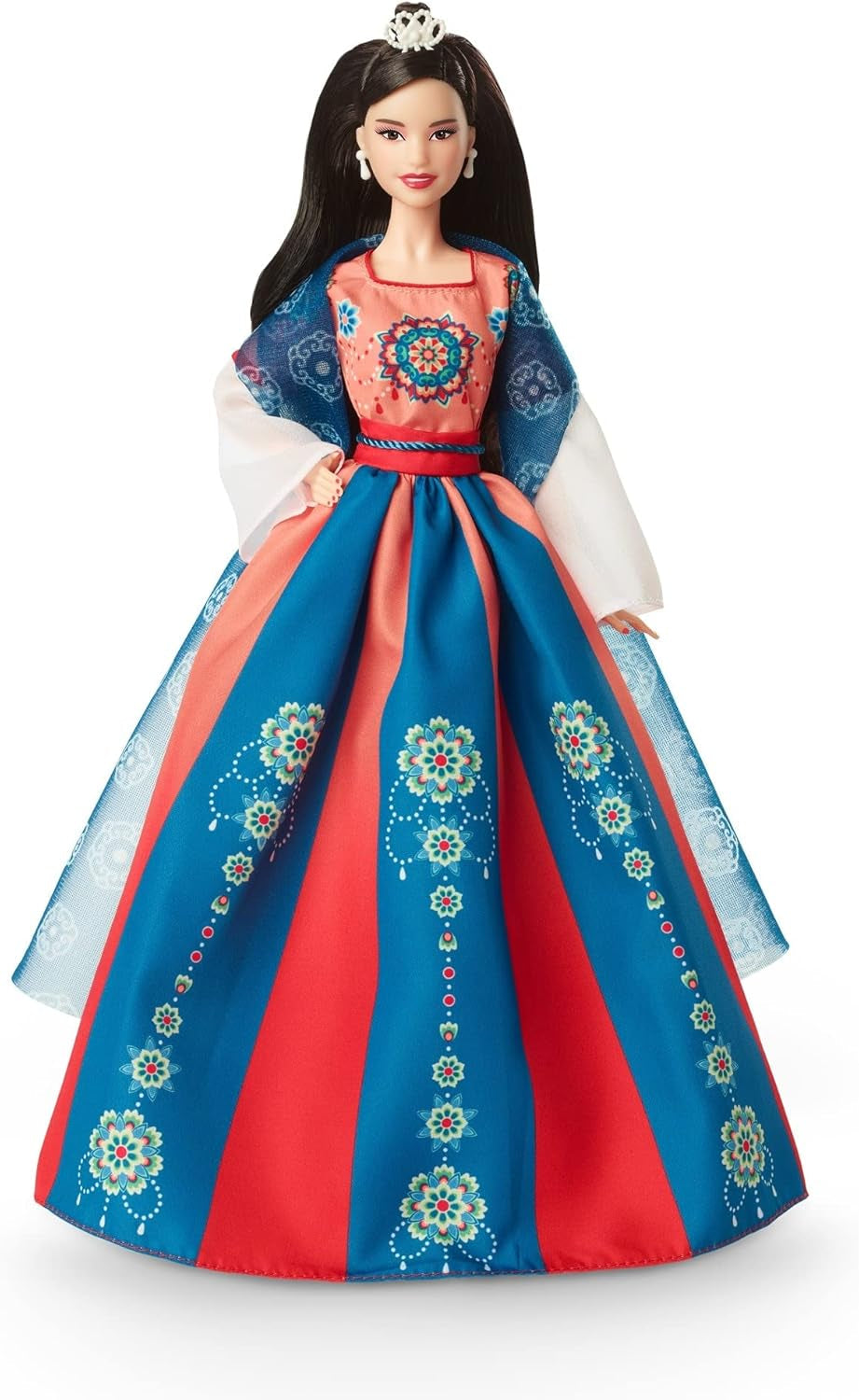 BARBIE Lunární novoroční loutka - Sammelfigur s tradičním Hanfu-Robe und chinesischen Drucken, inspirovaná Dunhuang-Höhlenmalereien, včetně Puppenständer und Echtheitszertifikat, HJX35
