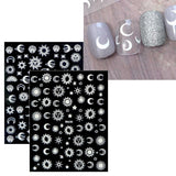 JMEOWIO Nálepka na nehty Mond Stern Sonne 10 Blatt Nálepka na nehty Selbtklebend Nagelaufkleber Bunt Dekoration Nageldesign Zubehör