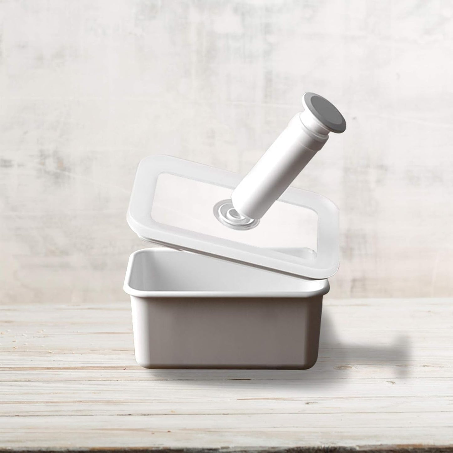 Smaltovaná vakuová dóza na potraviny | XL| 1,85 l | 23,5 x 17,5 x 7 cm | uchová potraviny čerstvé mnohem déle | chrání potraviny před napadením bakteriemi a plísněmi | bez vakuové pumpy Boxy na potraviny Naty Shop