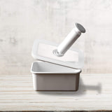 Smaltovaná vakuová dóza na potraviny | XL| 1,85 l | 23,5 x 17,5 x 7 cm | uchová potraviny čerstvé mnohem déle | chrání potraviny před napadením bakteriemi a plísněmi | bez vakuové pumpy Boxy na potraviny Naty Shop