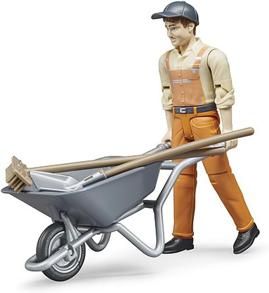 Bruder 62130 - Bworld sada figurek obecní dělník - figurka na hraní v měřítku 1:16, stavební vozidlo, stavební dělník, farma, muž Akční figurky Naty Shop