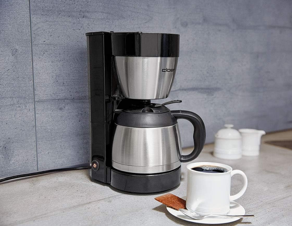 Espresso kávovar Cloer 5009 Keep Warm Filter pro až 8 šálků 800 W s izolovanou karafou z nerezové oceli 1x4 filtrační šálek černý