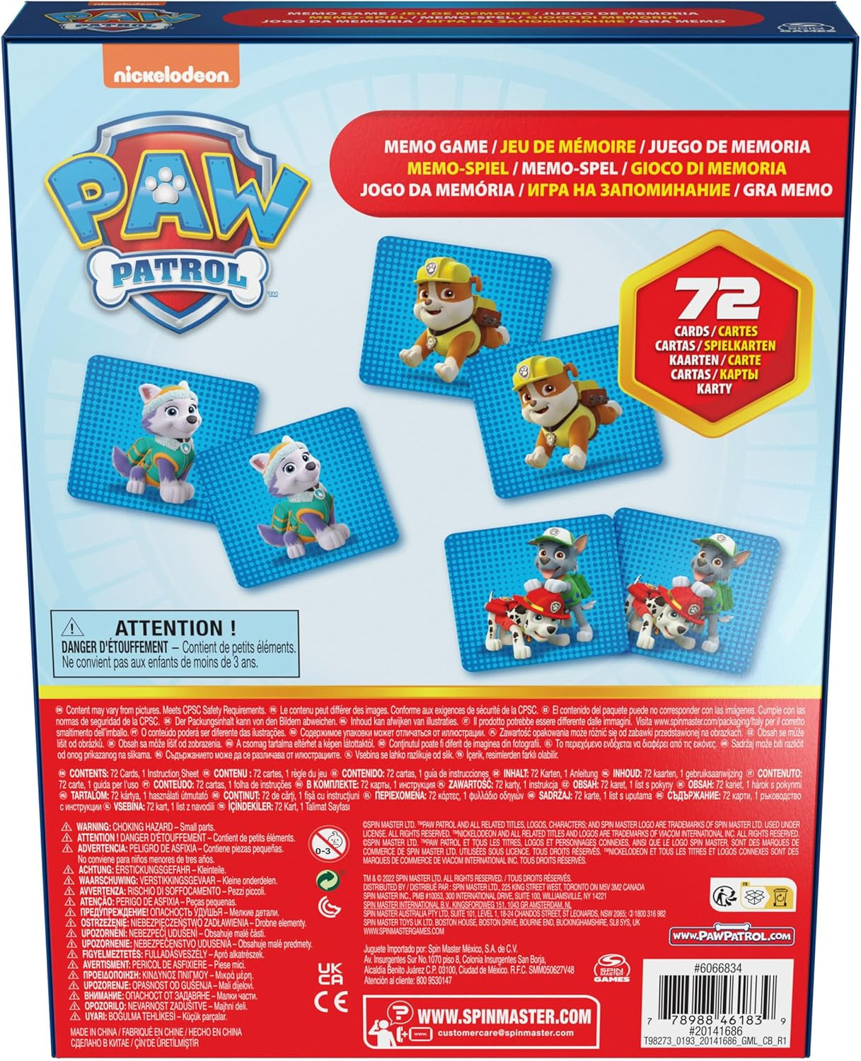 Spin Master Paw Patrol hry, pexeso, hračka Paw Patrol, Chase, Stella, Marcus, Ruben, pexeso s knihami, pro děti od 4 let Akční figurky Naty Shop