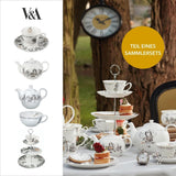 Sada konvice a šálku Alenka v říši divů pro 1 osobu v dárkové krabičce, jemný porcelánový čajový servis, bílá, 250 ml