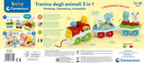 Clementoni Animali-3 Talking Interactive Rozšiřitelná hračka na elektrický vláček pro roční miminko (italská verze) Vyrobeno v Itálii Vícebarevná 17740 Jucarii Bebe Naty Shop