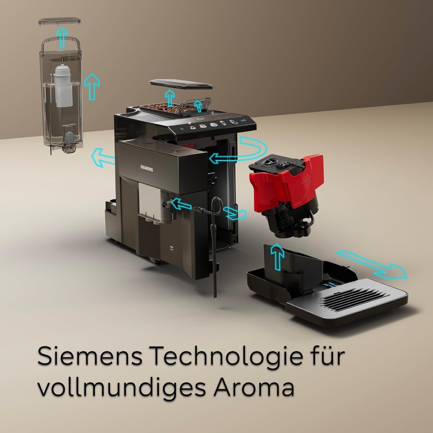Siemens EQ500 klasický automatický espresso kávovar, TFT barevný displej, 5 druhů kávy a mléka, funkce dvojitého šálku, snadné čištění, vyjímatelná spařovací jednotka, s hadicí na mléko, černá, TP511E19