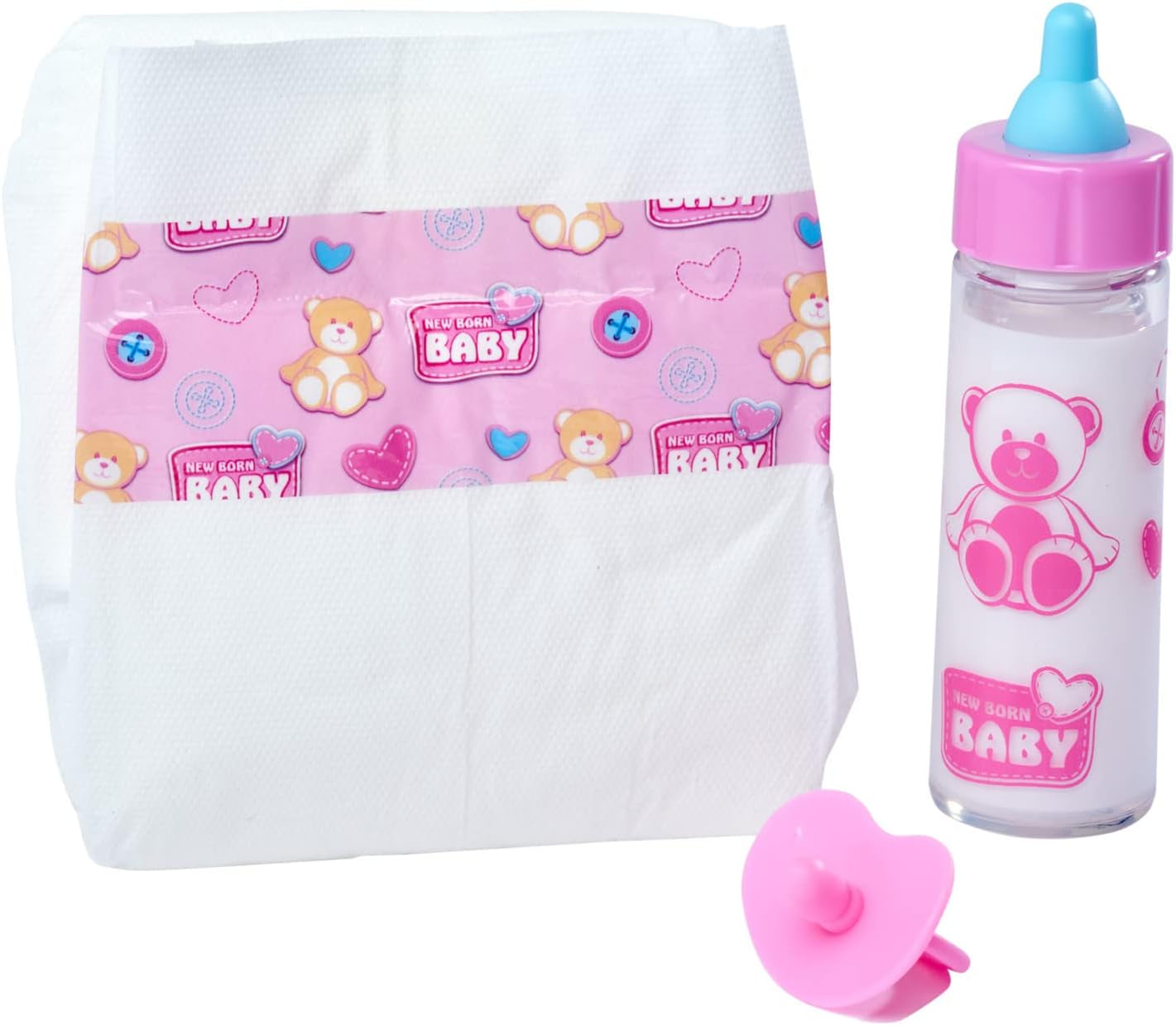 Simba 105562487 - Sada na krmení novorozenců, dudlík, plenka a mizející láhev pro panenky 38-43 cm