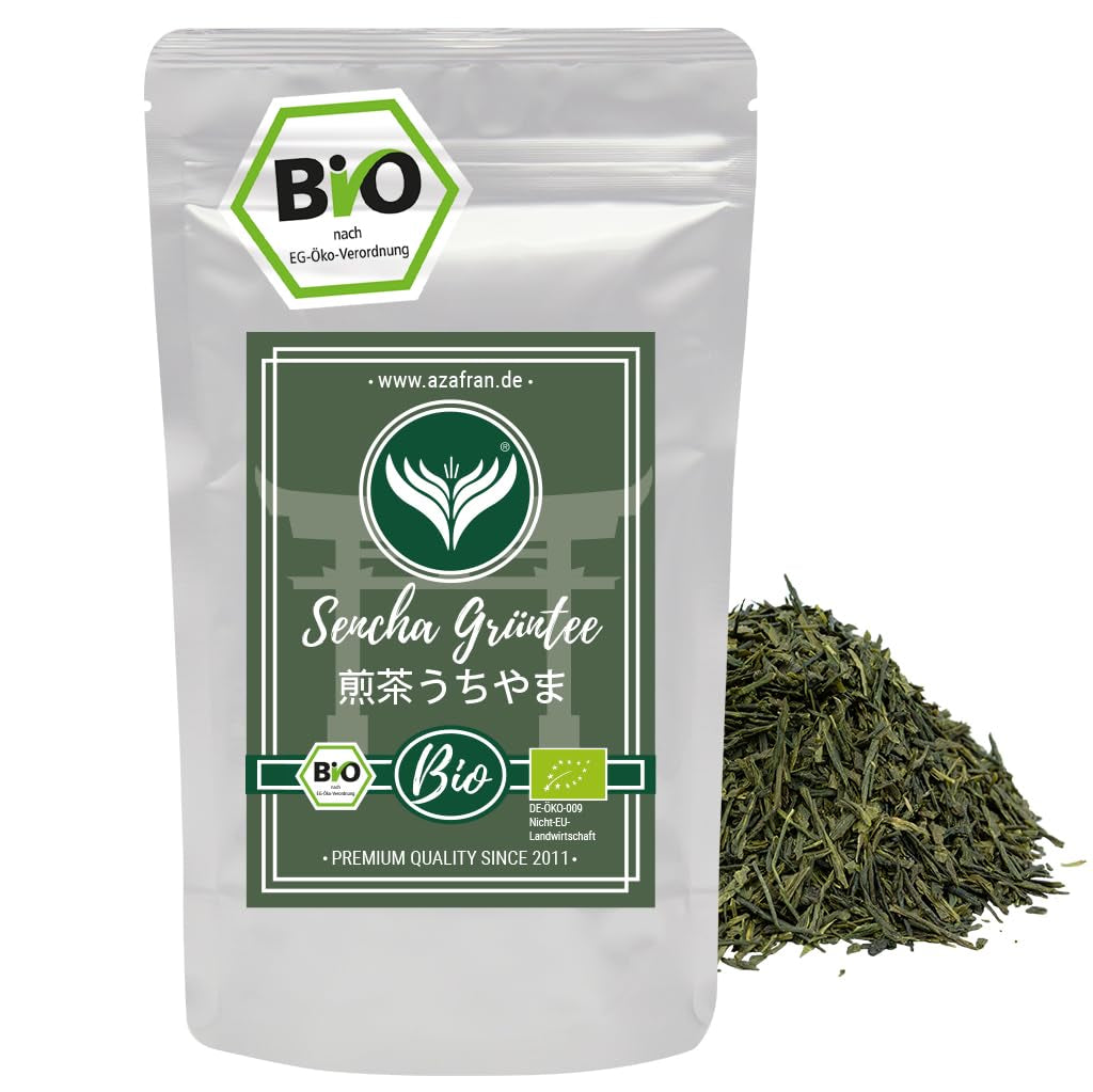 Azafran Green Tea - Bio Sencha Green Tea sypaný řez - Original Uchiyama z Japonska 250 g