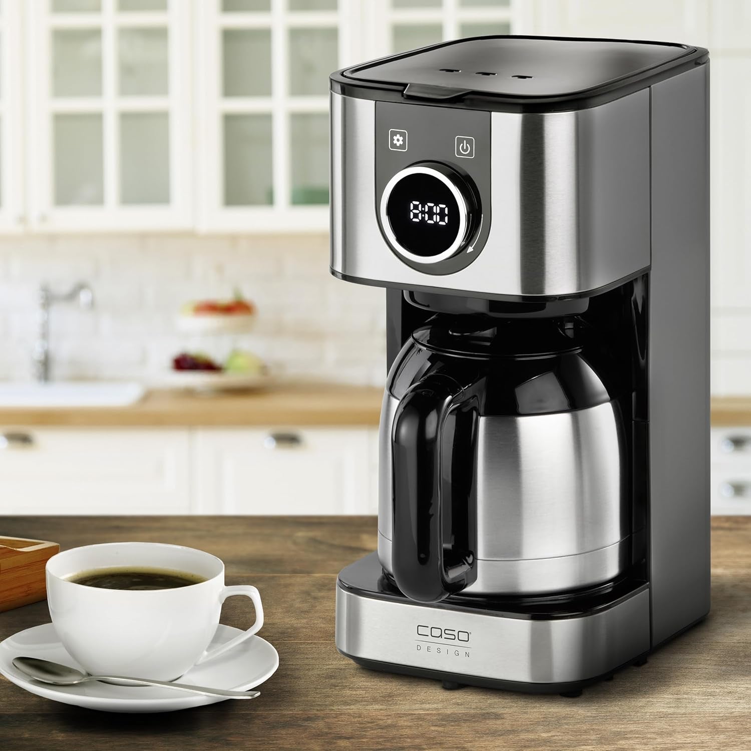 Kávovar CASO Selection C 10 Thermo Design – Nerezové pouzdro, 1,2l izotermická karafa (10 šálků), dotykové ovládání a časovač, funkce Aroma PLUS, permanentní filtr, filtr proti odkapávání