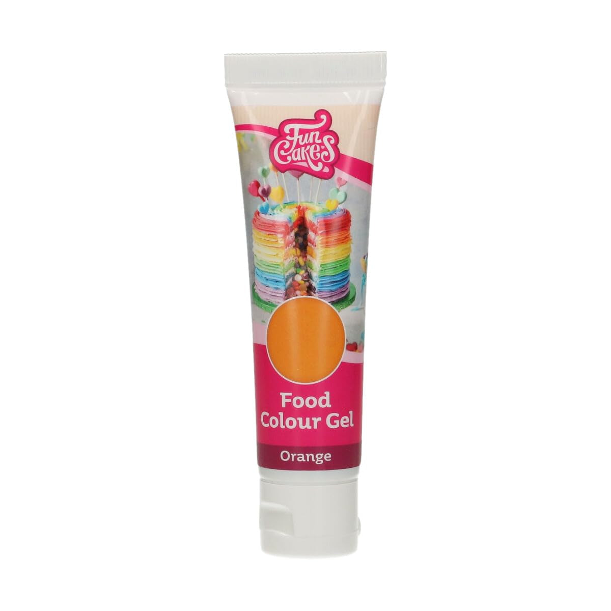 Funcakes Gel Food Coloring Orange: Vysoce koncentrované potravinářské barvivo do těsta, krému, fondánu a marcipánu. Snadné dávkování. Jediná kapka pro vytvoření zářivých barev. halal. 30 g.