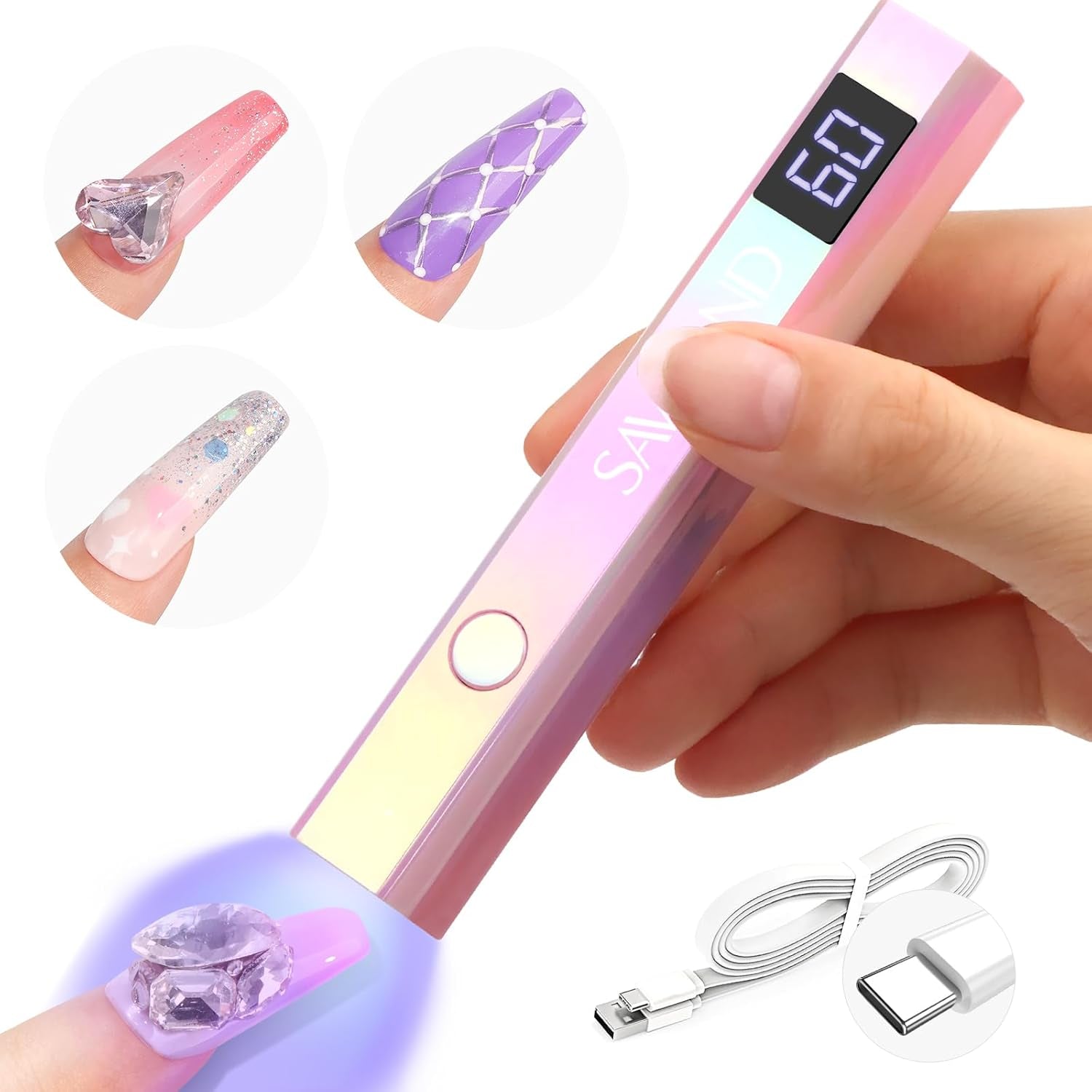 Saviland U V Lampe Für Gelnägel: Mini U V Lampe Für NägelSchützen Sie Die Haut Wiederaufladbar Klein LED Nagellack Trocknergerät Für Nagellack Aufbaugel Tipy na nehty Nagelkleber Geschenke Für Frauen