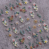 JMEOWIO 6 Blatt 3D Nálepka na nehty Ostern Nail Art Nálepka Selbstklebend Nagelaufkleber 5D Stereoskopisch Süßer Hase Ei Dekoration Nageldesign Zubehör