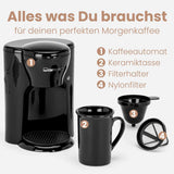 Kávovar Clatronic® na 1 šálek | Perfektní espresso kávovar pro jednotlivce | Espresso kávovar s filtrem, včetně keramického šálku | Malý kávovar na espresso s filtrem, ideální na cesty | KA 3356