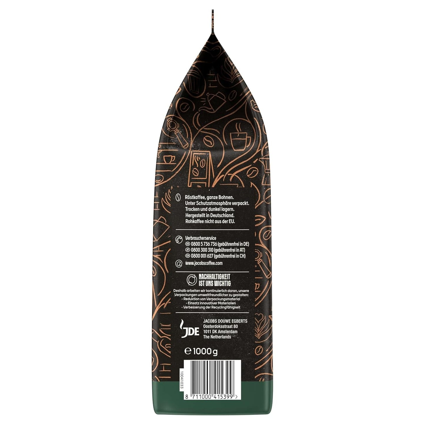 Celozrnná káva JACOBS Barista Editions Crema Intense (4 x 1 kg)