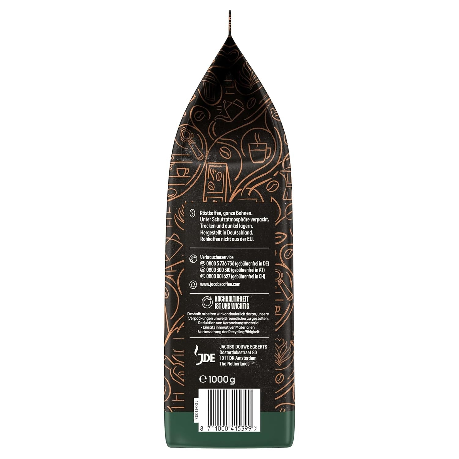 Celozrnná káva JACOBS Barista Editions Crema Intense (4 x 1 kg)